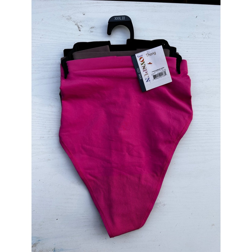 Joyspun 3 Pack Seamless Thong Underwear Pink Purple Black XXXL 22 JS11P802